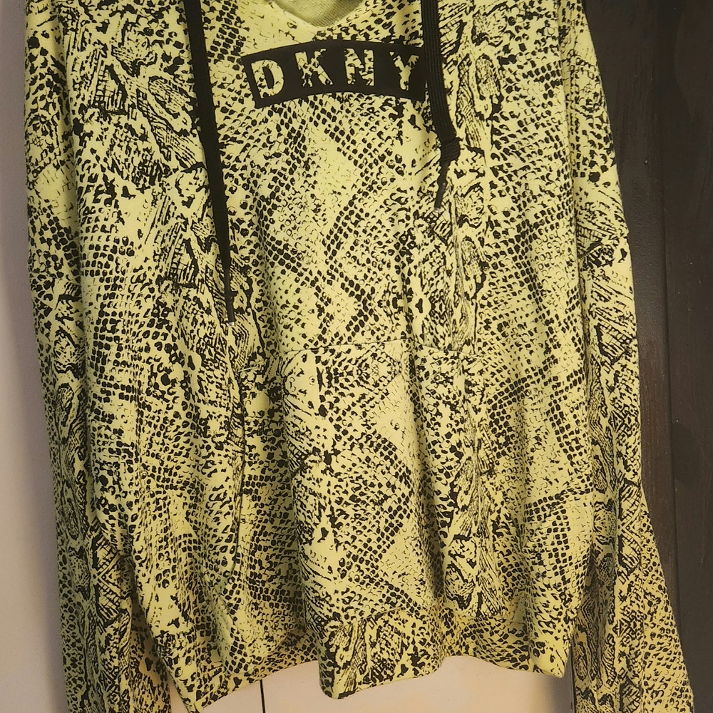 DKNY Yellow and Black Snake Print Hoodie